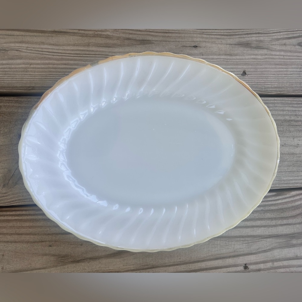 Anchor Hocking White Oval Serving Platter